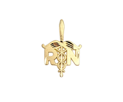 "RN" 14KT Yellow Gold Charm