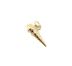 14KT Yellow Gold Ice Cream Cone Charm