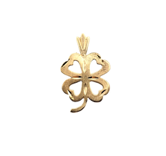 14KT Yellow Gold Four Leaf Clover Charm