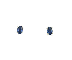 APPRAISED $500- 14KT White Gold Oval Sapphire Studs