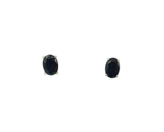 APPRAISED $700- 14KT White Gold Oval Sapphire Studs