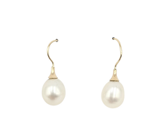 APPRAISED $250- 14KT Yellow Gold Freshwater Pearl Wire Earrings