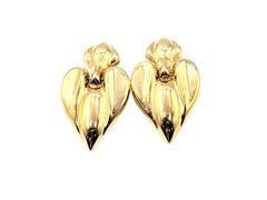 APPRAISED $3500- 14KT Yellow Gold Large Dangle Heart Earrings