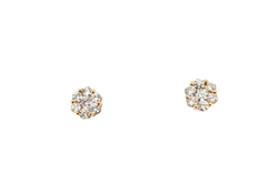 APPRAISED $2495- 14KT Rose Gold Diamond Cluster Studs