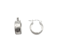 APPRAISED $300- 14KT White Gold Satin Finished Hoops