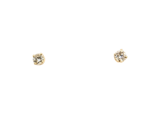 APPRAISED $300- 14KT Yellow Gold 4-Prong Studs with Round Brilliant Diamonds