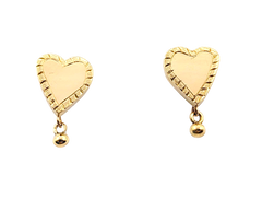 APPRAISED $600- 14KT Yellow Gold Heart Designed Dangle Earrings