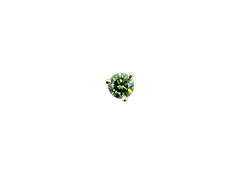 APPRAISED $650- 14KT White Gold 3-Prong Stud with a Green Color Treated Diamond