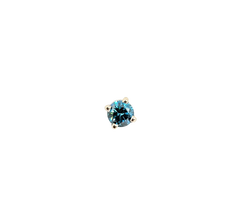 APPRAISED $1350- 14KT White Gold Blue Color Treated Diamond Stud