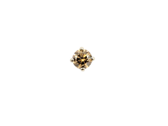 APPRAISED $1100- 14KT White Gold Single Round Champagne Diamond Stud
