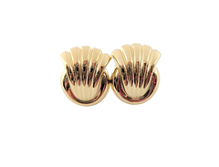 APPRAISED $1000- 14KT Yellow Gold Ribbed Fan Style Earrings