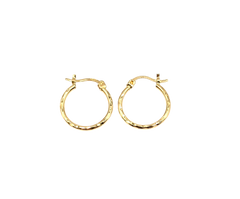 APPRAISED $125- 10KT Yellow Gold Diamond Cut Hoops