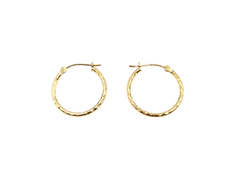 APPRAISED $150- 14KT Yellow Gold Diamond Cut Hoops