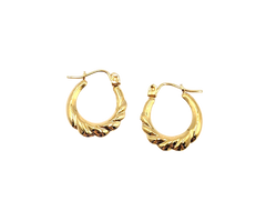 APPRAISED $175- 10KT Yellow Gold Scalloped Hoops