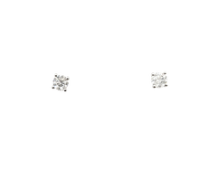 APPRAISED $600- 14KT White Gold Round Brilliant Diamond Studs