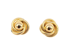 APPRAISED $550- 14KT Yellow Gold Button Knot Earrings