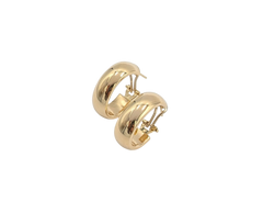 APPRAISED $900- 14KT Yellow Gold 8.4MM Polished Oval Hoops