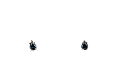 APPRAISED $400- 14KT White Gold Studs with Pear Shape Sapphires