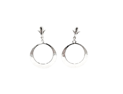 APPRAISED $55- Sterling Silver Circle Dangle Earrings