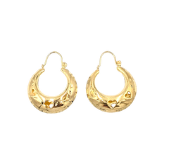 APPRAISED $550- 14KT Yellow Gold Hollow Heart Hoops