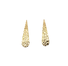 APPRAISED $300- 14KT Yellow Gold Hammered Teardrop Style Earrings