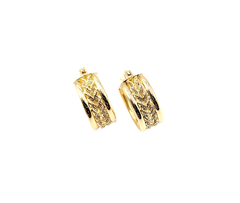 APPRAISED $300- 10KT Yellow Gold Rope Design Hoops