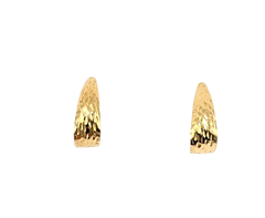 APPRAISED $100- 10KT Yellow Gold Diamond Cut "J" Hoops