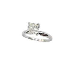 APPRAISED $3700- 14KT White Gold Engagement Solitaire Ring with a Square Radiant Diamond