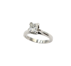 APPRAISED $3600- Platinum Solitaire Engagement Ring with a Princess Cut Diamond