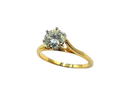 APPRAISED $2550- 14KT Yellow Gold Solitaire Engagement Ring with a Round Brilliant Diamond