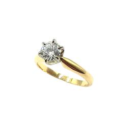 APPRAISED $3150- 14KT Yellow Gold Engagement Ring with 1 Round Brilliant Diamond -EST-.66ct (5.65-5.68x3.4)