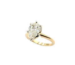 APPRAISED $10,200- 14KT Yellow Gold Solitaire Engagement Ring with a Pear Shape Diamond