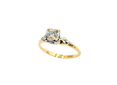 APPRAISED $800- 14KT Two-Toned Solitaire Engagement Ring with a Round Brilliant Diamond