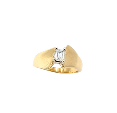 APPRAISED $2400- 14KT Yellow Gold Solitaire Engagement Ring with an Emerald Cut Diamond