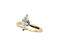 APPRAISED $1450-14KT Yellow Gold Solitaire Ring with a Marquise Diamond