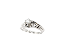 APPRAISED $1150- 14KT White Gold Solitaire Engagement Set with a Round Brilliant Diamond