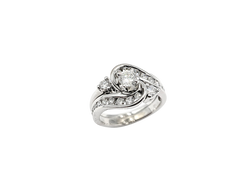 APPRAISED $3100- 14KT White Gold Bridal Set with Round Brilliant Diamonds