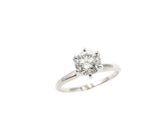 APPRAISED $5200- 14KT White Gold Solitaire Engagement Ring with a Round Brilliant Diamond