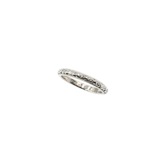 18KT White Gold 2.4MM Band with a Floral Milgrain Design