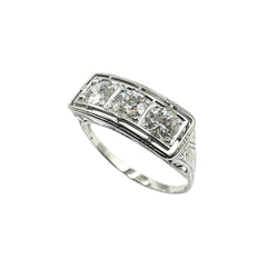 APPRAISED $1500- 14KT White Gold Diamond Filigree Ring