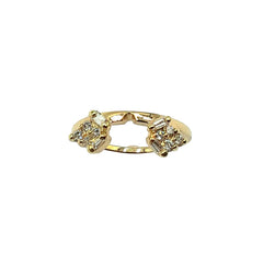 APPRAISED $1000- 14KT Yellow Gold Wrap Ring with Alternating Round and Baguette Diamonds