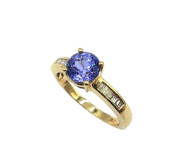 APPRAISED $1700- 14KT Yellow Gold Tanzanite and Diamond Ring