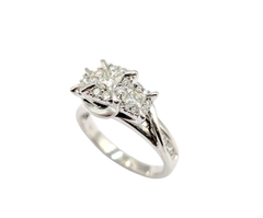 APPRAISED $1500- 10KT White Gold Diamond Ring with a Halo Design