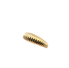 APPRAISED $450- 14KT Yellow Gold Ribbed Bevel Dome Style Ring