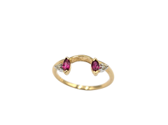 APPRAISED $550- 14KT Yellow Gold Ruby and Diamond Wrap Ring