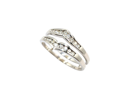 APPRAISED $1600- 14KT White Gold Channel Set Diamond Jacket Ring
