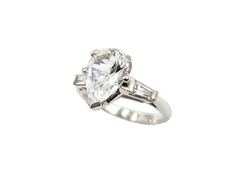 APPRAISED $600- 14KT White Gold Ring with Cubic Zirconia