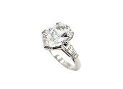 APPRAISED $600- 14KT White Gold Ring with Cubic Zirconia