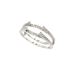 APPRAISED $1500- 14KT White Gold Diamond Jacket Ring