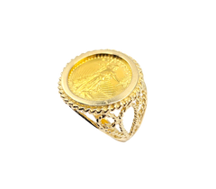 APPRAISED $1900- 14KT Yellow Gold Liberty Coin Ring